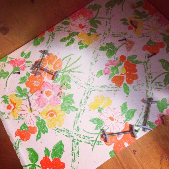 vintage flowered shelf paper